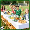 100 Pcs Soccer Paper Plates and Napkins Disposable for Party,