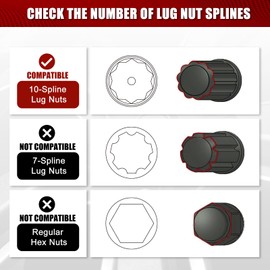 MIXPOWER 2 PCS 10 Spline Lug Nut Key Replacement for TA20-17/19, Compatible with Bimecc 10-Spline Lug Nuts and Lug Bolts,10 Point Spline Lug Nut Key,Passenger 17mm and 19mm Hex Drive, CR-V
