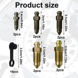 Huybaa 10 Stück Hohlschraube Entlüftungsschraube mit Kappe für Motorrad Hauptbremszylinder Bremssattel (M6 x 1 mm, M7 x 1 mm, M8 x 1,25 mm, M10 x 1 mm, M10 x 1,25 mm)