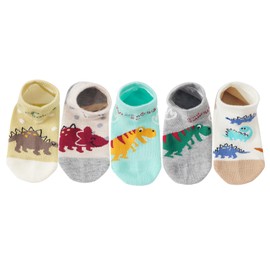 Ciyar Socks for Boys and Girls, Kids, Thin, Ankle Socks, Sports, Summer Use, Cute Animal Pattern, Dinosaur, Mesh, Kindergarten, Elementary School Students, Cotton, Children's Breathable,, Dinosaur C