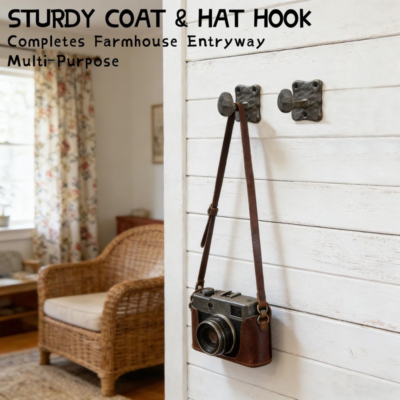 KOXHERO Heavy Duty Cast Iron Railroad Spike Wall Coat Hooks