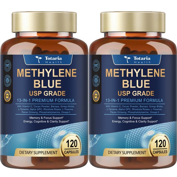 2Pack USP Methylene Blue Pharmaceutical Grade, 13 in 1 Upgrade