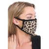 C.C Reusable Washable Knit Pattern Face Mask, Knit Leopard Latte,
