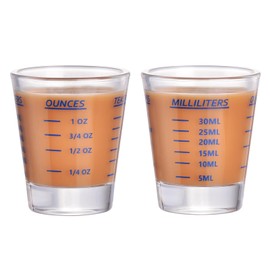 Shot Glass Measuring Cup，Espresso Shot Glass 26-Incremental Measurement 1oz, 6 Tsp, 2 Tbs, 30ml，Kitchen Tools，Bar Bartender Accessories, Jigger for Bartending (2 Pack-Blue)