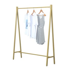 Urban Iron Clothing Racks 59in,Commercial Clothes Racks for Hanging Clothes,Modern Metal Heavy Duty Garment Rack,Portable Retail Display Rack Standing Clothes Rack(Gold)