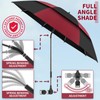 NBtoUS 48.6" Double Canopy Beach Umbrella with Clamp, UPF50+ Beach