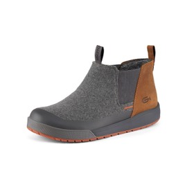 Grundens Dockyard Pull-On Boot - Watersistent Ankle Rain Boot, Deck, Boat, and Fishing Boot with Breathable Lining Anti-Slip Rubber, Turbulence, 8