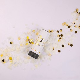 Confetti Wedding Biodegradable Confetti Cannon Paper Biodegradable Wedding Confetti Paper Confetti Cannons Small Confetti Cannons Set Baby Shower Birthday Party Supplies 6 Pieces (White)