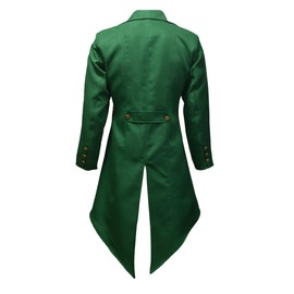 Crubelon Men‘s Steampunk Vintage Jacket Gothic Victorian Frock Coat Uniform (Grenn, Large)