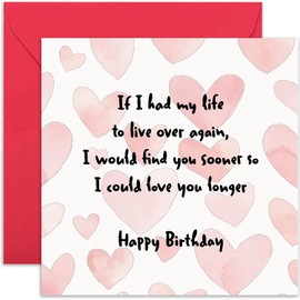 Romantic Birthday Cards for Partner - Special Happy Birthday Cards for Hsuband - Gifts for Wife - Boyfriend, Girlfriend, Spouse Love Birthday Cards for Them - For Men and Women