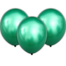 SHATCHI Metallic Colour Pearlized 12" Helium Quality Latex Balloons Birthday Wedding Anniversary Christening Christmas Communion Party Decoration Baloon, Green, 10pcs