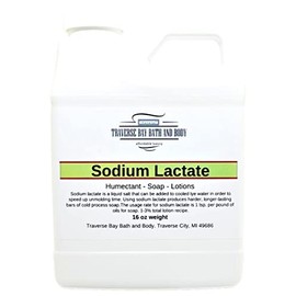 Traverse Bay Bath and Body Sodium lactate, 16 oz, Safety sealed container. 60% concentration USP Natural Preservative made in the USA