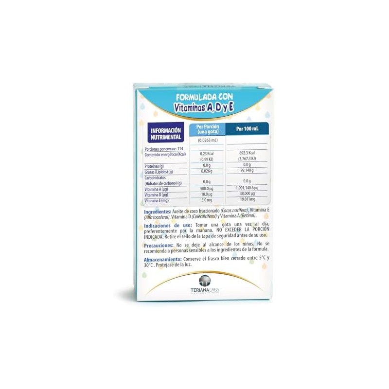 Vitamina ONEDROP ADE Frasco de 3 ML (114 Gotas) Rinde