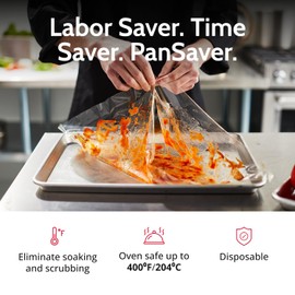 PanSaver Low Temperature Liners for Easy Clean Up - Disposable Buffet Pan Liners, Ovenable up to 220F - Clear (Sixth Pan | 13 x 14 in)