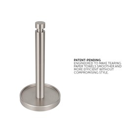 Ivilon Paper Towel Roll Stand - Steady and Easy Tear - Fits All Paper Towel Rolls - Brushed Nickel
