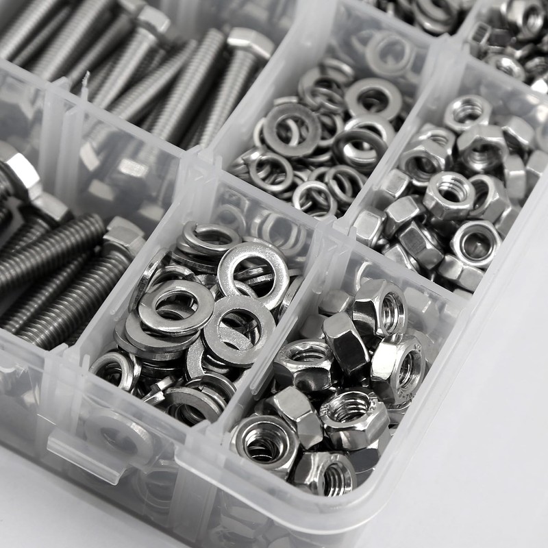 YEEZET 1000pcs M4 M5 M6 Bolts and Nuts Washers Assortment