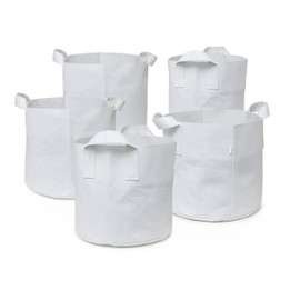 247Garden 5-Pack 20 Gallon Grow Bags/Aeration Fabric Pots w/Handles (260GSM, White, 16H x 19D)