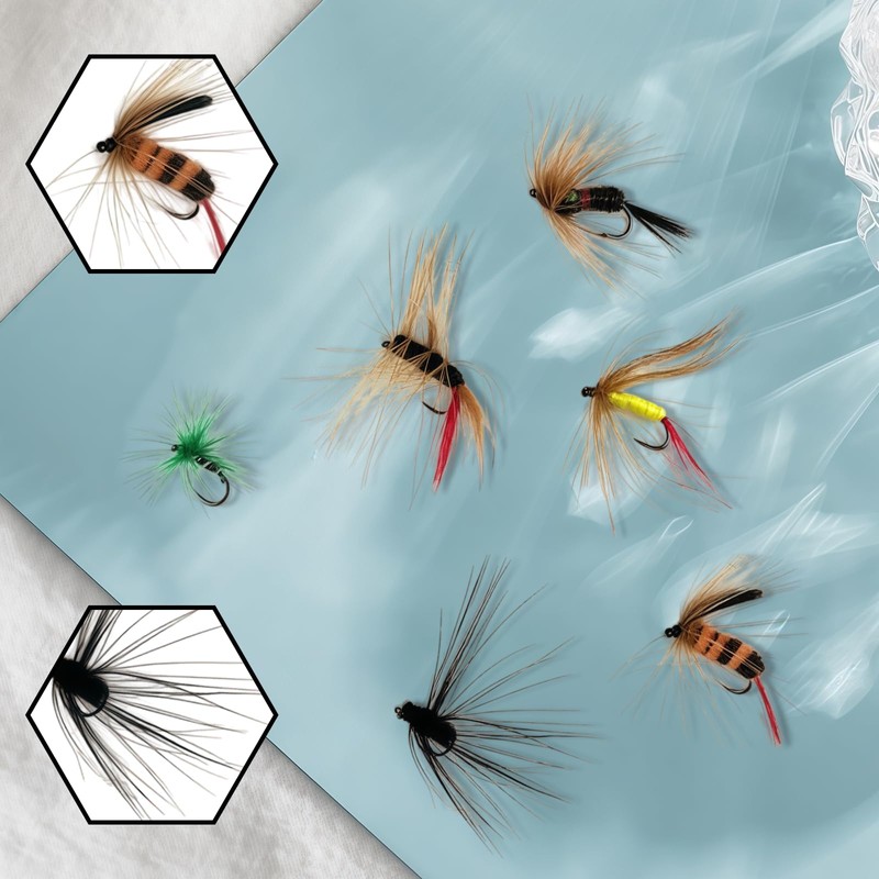 MEISH 12 Pcs Mixed Wet Trout Flies Fly Fishing Lures