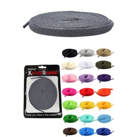 KutsuGoods Flat Shoelaces, Carefully Selected Materials, 39.4 inches (100 cm), 47.2 inches (120 cm), 55.1 inches (140 cm), 63.0 inches (160 cm), Width: 0.3 inches (8 mm), gray