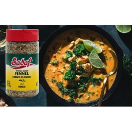 Sadaf Fennel Seeds - Whole Fennel Seeds for Cooking - Semillas de Hinojo - Kosher & Halal - 5 Oz Bottle with Shaker Top