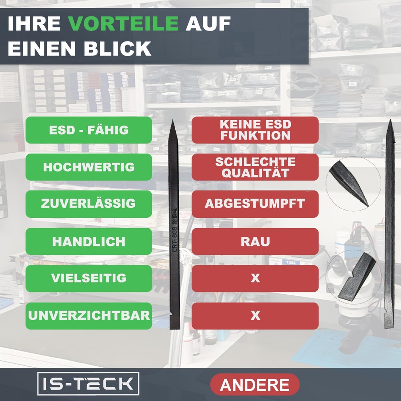 IS-TECK Professional Repair Kit: Black Spudger Opening Tool - Ideal