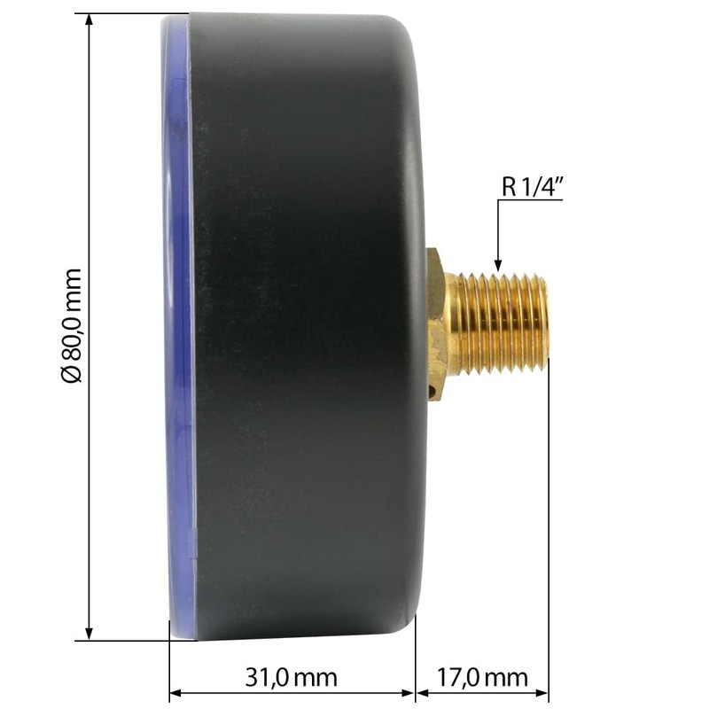 Fittingteile - Manometer für Reifenfüller 0 bis 12 bar (R
