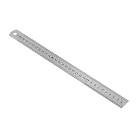 Alomejor Regla de Metal de Acero Inoxidable de 30 Cm con Escala Transparente para Dibujar y Hacer Manualidades, Herramienta de Medición Portátil