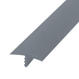 Aroilder T Rubber Trim Molding, Fit 1 inch Edge, Shelf Edging Banding, Center Barb Tee Moulding for Tables, Floor Transition Strip, Machines Decorative, Gray, 20FT