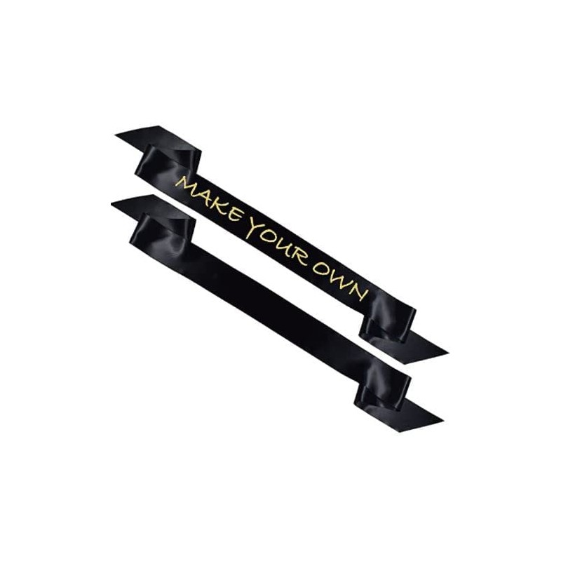 Genérico CoolerthingsDG, 4 Pieces Black Satin Sashes Plain Sashes Party