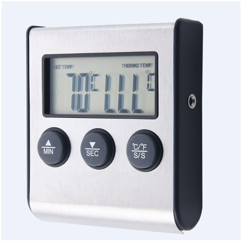 ZONADA Versatile Digital Cooking Thermometer with Probe,Timer and LCD Display