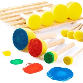24Pieces Paint sponges for Kids Assorted Size Round Sponge Brushes for Painting Foam Brushes for Painting Paint Tools for Kids
