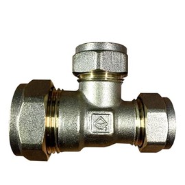 Pack of 2-28mm x 22mm x 22mm Compression Reducing Tee (Known as Compression tee / 28mm tee/Plumbing Compression Fittings / 28mm Copper Fittings/reducing tee Also Available in 22mm and 28mm)