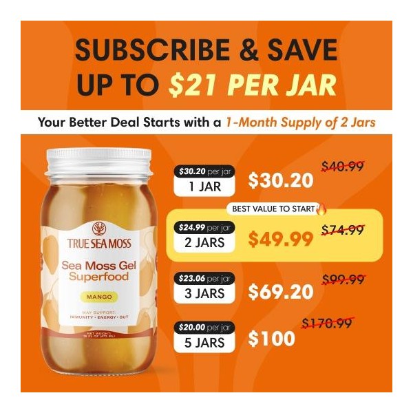 TrueSeaMoss Wildcrafted Irish Sea Moss Gel | Multiple Flavors –