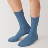 MUJI Men's Socks, Right Angle, Non-Slip, Ribbed Socks, Men's, blue