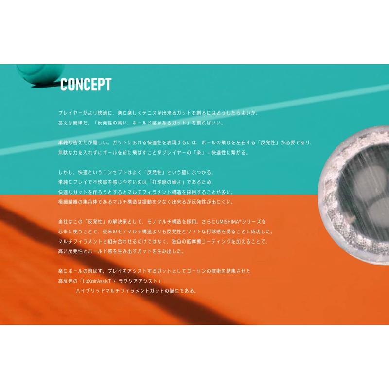 Gosen GOSEN Tennis String Lacsia Assist LuXairAssisT 16L Black TSLXA1BK