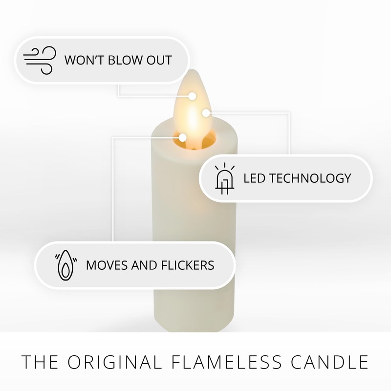 Luminara Pearl Ivory Flameless Candle Tall E12 Taper Bulb Flat