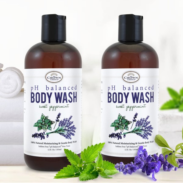 All Natural Body Wash for Women & Men with Sensitive Skin 2PK – Best pH Balance Shower Gel Liquid for All Skin – Moisturizing Sulfate Free Body Soap Gel Liquid – Chemical Free Cleanser