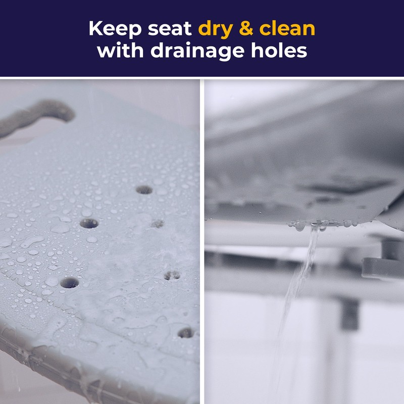 Drive Medical RTL12202KDR Shower Chair with Back, Adjustable Stool with