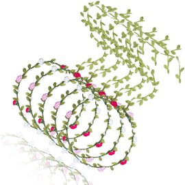 Bohemia Flower Crown Floral Headpiece - AWAYTR 5 PC Multicolor Women Girl Flower Headband Bridal Headdress Wedding Hair Accessories (Mix-color)