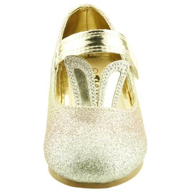 The Doll Maker Easter Bunny Flat Shoe-FBA181012A-5 Glitter Gold