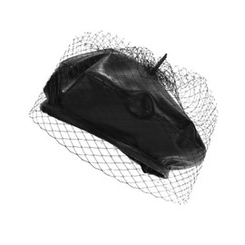 AWOCAN Women's Beret Hats with Veil Ivy Beret PU Leather Newsboy Caps Casual Baker Boy Captain Hat Cabbie Cap for Women Girls, black, M/L