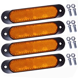 Greluma Pack of 4 Amber 27 LEDs Super Bright Side Marker Lights Lamp/Rear Marker Lights/Outline Lights/Tail Light for Car Bus Truck Truck Trailer Boat