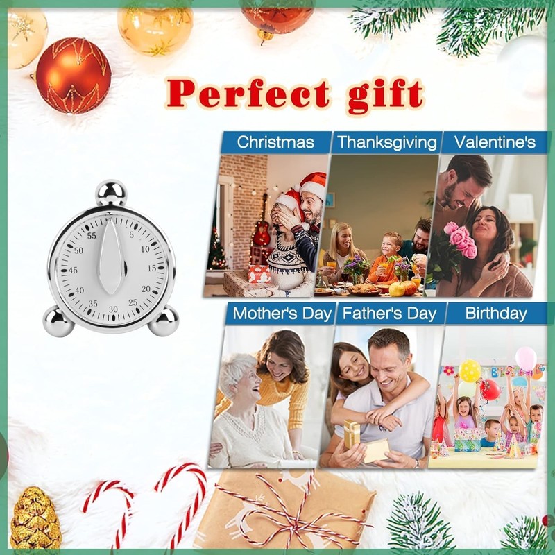 60 Minute Kitchen Timer, Mechanical Timer for Cooking, Baking, Visual