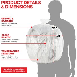 Stock Your Home Clear Trash Bags – 6-10 Gallon (4000 Pack) – Disposable Leak-Resistant Garbage Can Liners for Office, Bathroom, Deli, Produce, Dog Poop, Cat Litter