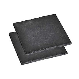 KESPER 38110 Slate Coasters 13 x 13 cm Pack of 2 Glass Coasters