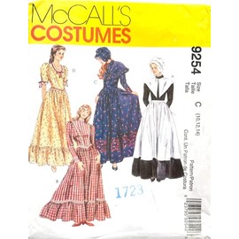 McCall's 9254 Misses Colonial, Pilgrim Costume Sewing Pattern, Misses Size 10-12-14