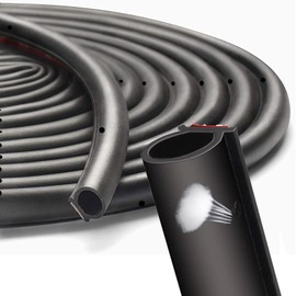AMXIKIN Exhaust Hole Design, Cushioning Material, Gap Tape, Double Sided Tape Included, Total Length: Approx. 16.3 ft (5 m), Width 0.4 inches (10 mm), Height 0.4 inches (10 mm), Black