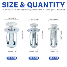 Elesunory 30 Pcs M4, M5, M6 Jack Nuts - Insert, Petal Nuts for Hollow Wall Iron Skin