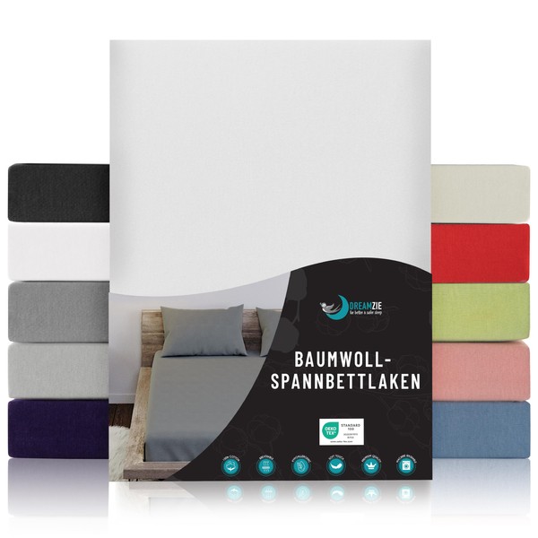 Dreamzie Elasticated Cotton Fitted Sheet, 160 x 200 x 30