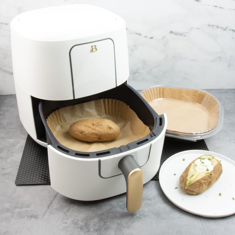 8 Inch Square Unbleached Disposable Parchment Air Fryer Liners 40